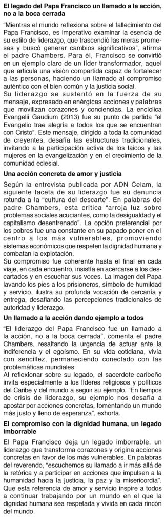 Foto del Papa - Legado texto