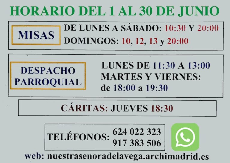 HORARIOS junio 2026