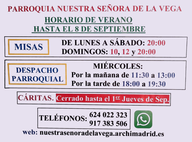 Horario verano 2026